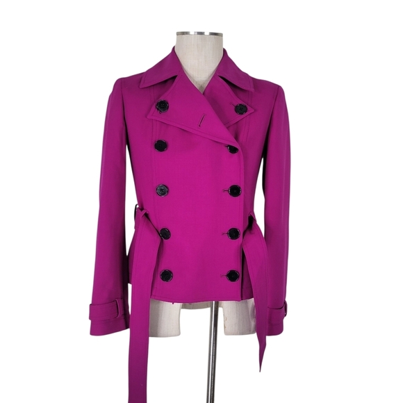 Lauren Ralph Lauren Jacket Women Size 2 Purple Fuchsia Double Breasted - Picture 2 of 12